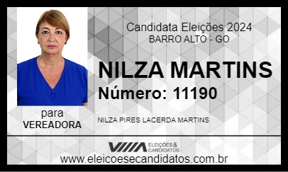 Candidato NILZA MARTINS 2024 - BARRO ALTO - Eleições