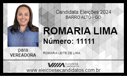 Candidato ROMARIA LIMA 2024 - BARRO ALTO - Eleições