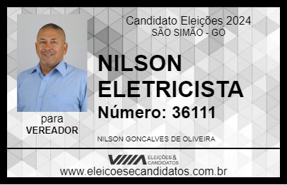 Candidato NILSON  ELETRICISTA 2024 - SÃO SIMÃO - Eleições