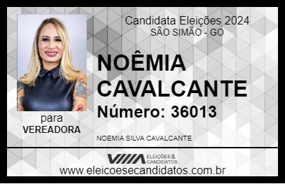 Candidato NOÊMIA CAVALCANTE 2024 - SÃO SIMÃO - Eleições