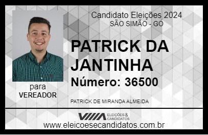 Candidato PATRICK DO BAR 2024 - SÃO SIMÃO - Eleições