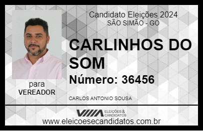 Candidato CARLINHOS DO SOM 2024 - SÃO SIMÃO - Eleições