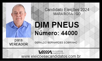 Candidato DIM PNEUS 2024 - MARA ROSA - Eleições