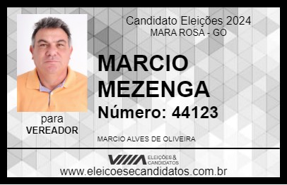 Candidato MARCIO MEZENGA 2024 - MARA ROSA - Eleições