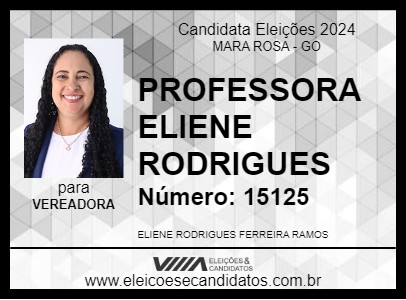 Candidato PROFESSORA ELIENE RODRIGUES 2024 - MARA ROSA - Eleições