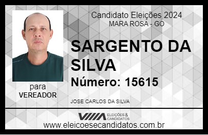 Candidato SARGENTO DA SILVA 2024 - MARA ROSA - Eleições