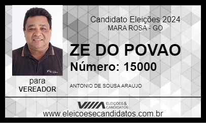 Candidato ZE DO POVAO 2024 - MARA ROSA - Eleições