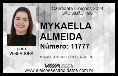 Candidato MYKAELLA ALMEIDA 2024 - SÃO SIMÃO - Eleições