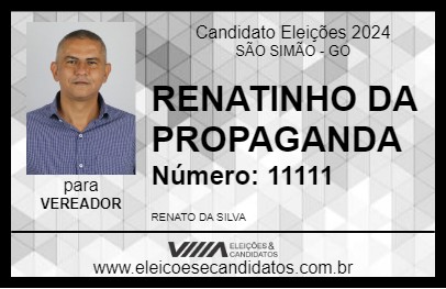 Candidato RENATINHO DA PROPAGANDA 2024 - SÃO SIMÃO - Eleições