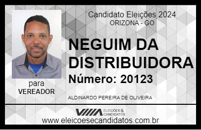 Candidato NEGUIM DA DISTRIBUIDORA 2024 - ORIZONA - Eleições