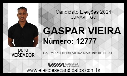 Candidato GASPAR VIEIRA 2024 - CUMARI - Eleições