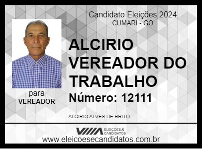 Candidato ALCIRIO VEREADOR DO TRABALHO 2024 - CUMARI - Eleições