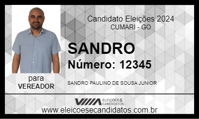 Candidato SANDRO 2024 - CUMARI - Eleições