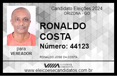 Candidato RONALDO COSTA 2024 - ORIZONA - Eleições