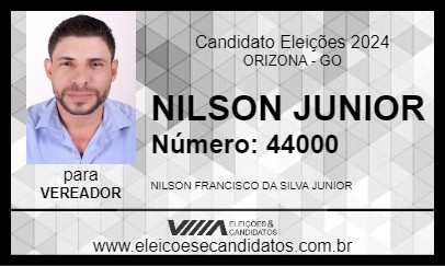 Candidato NILSON JUNIOR 2024 - ORIZONA - Eleições