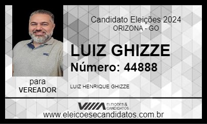 Candidato LUIZ GHIZZE 2024 - ORIZONA - Eleições