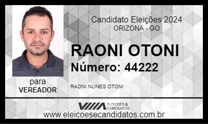 Candidato RAONI OTONI 2024 - ORIZONA - Eleições