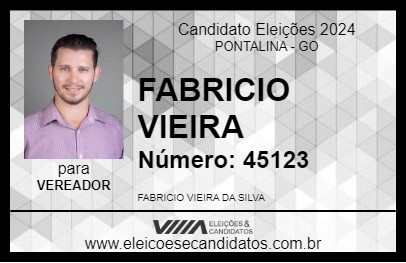 Candidato FABRICIO VIEIRA 2024 - PONTALINA - Eleições