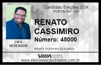 Candidato RENATO CASSIMIRO 2024 - PONTALINA - Eleições