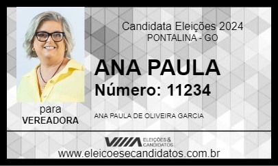 Candidato ANA PAULA 2024 - PONTALINA - Eleições