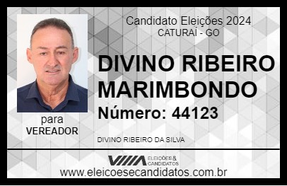 Candidato DIVINO RIBEIRO MARIMBONDO 2024 - CATURAÍ - Eleições