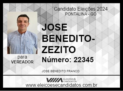 Candidato JOSE BENEDITO-ZEZITO 2024 - PONTALINA - Eleições