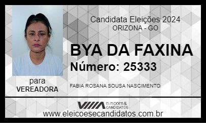 Candidato BYA DA FAXINA 2024 - ORIZONA - Eleições