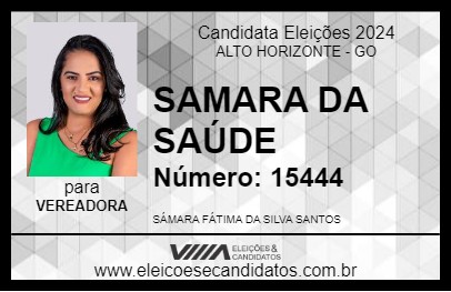 Candidato SAMARA DA SAÚDE 2024 - ALTO HORIZONTE - Eleições