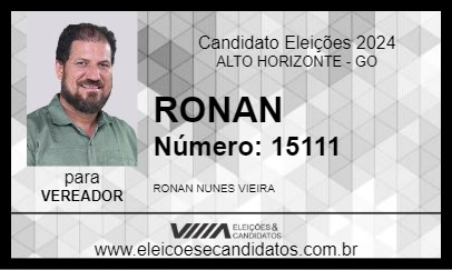 Candidato RONAN 2024 - ALTO HORIZONTE - Eleições