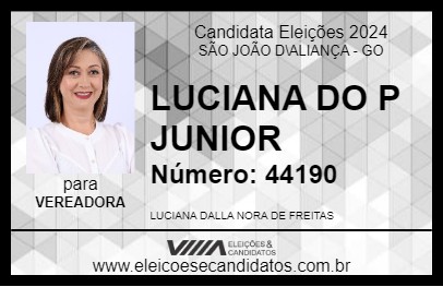 Candidato LUCIANA DO P JUNIOR 2024 - SÃO JOÃO D\ALIANÇA - Eleições