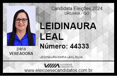 Candidato LEIDINAURA LEAL 2024 - URUANA - Eleições