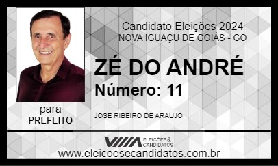 Candidato ZÉ DO ANDRÉ 2024 - NOVA IGUAÇU DE GOIÁS - Eleições