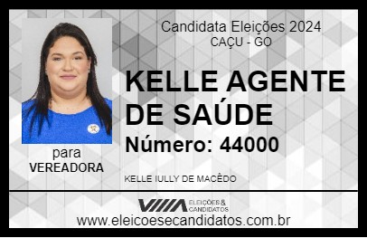 Candidato KELLE AGENTE DE SAÚDE 2024 - CAÇU - Eleições