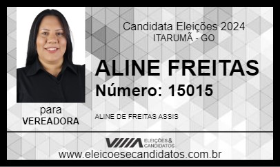 Candidato ALINE FREITAS 2024 - ITARUMÃ - Eleições