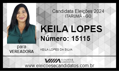 Candidato KEILA LOPES 2024 - ITARUMÃ - Eleições