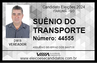 Candidato SUÊNIO DO TRANSPORTE 2024 - ITARUMÃ - Eleições