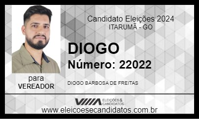 Candidato DIOGO 2024 - ITARUMÃ - Eleições