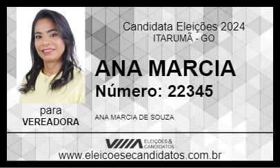 Candidato ANA MARCIA 2024 - ITARUMÃ - Eleições