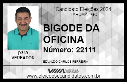 Candidato BIGODE DA OFICINA 2024 - ITARUMÃ - Eleições