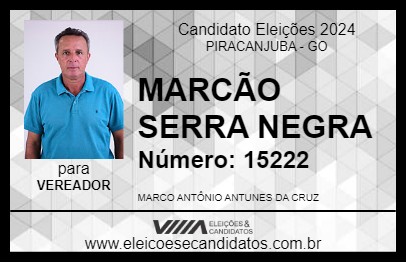 Candidato MARCÃO SERRA NEGRA 2024 - PIRACANJUBA - Eleições