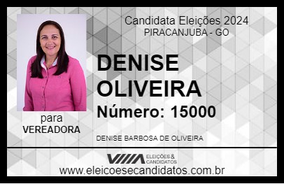 Candidato DENISE OLIVEIRA 2024 - PIRACANJUBA - Eleições