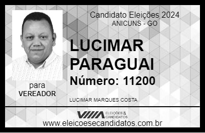 Candidato LUCIMAR PARAGUAI 2024 - ANICUNS - Eleições