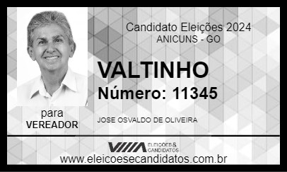 Candidato VALTINHO 2024 - ANICUNS - Eleições