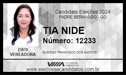 Candidato TIA NIDE 2024 - PADRE BERNARDO - Eleições