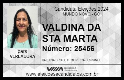 Candidato VALDINA DA STA MARTA 2024 - MUNDO NOVO - Eleições