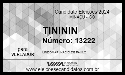 Candidato TINININ 2024 - MINAÇU - Eleições