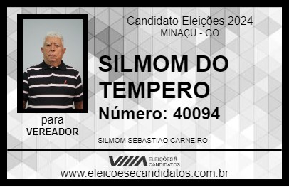 Candidato SILMON DO TEMPERO 2024 - MINAÇU - Eleições