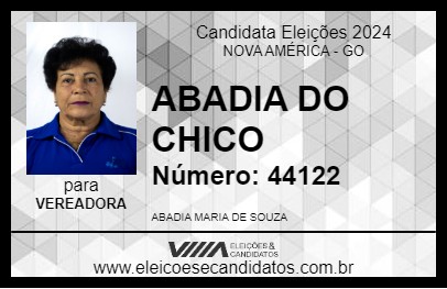 Candidato ABADIA DO CHICO 2024 - NOVA AMÉRICA - Eleições