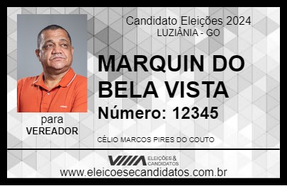 Candidato MARQUIN DO BELA VISTA 2024 - LUZIÂNIA - Eleições