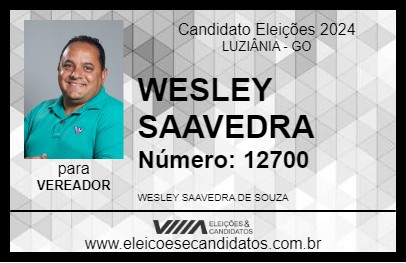 Candidato WESLEY SAAVEDRA 2024 - LUZIÂNIA - Eleições